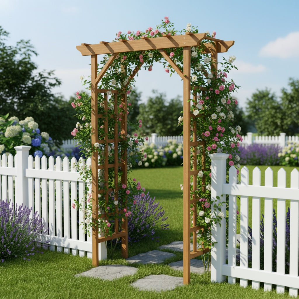 Wooden Arbor, Wedding Arch For Ceremony, Wood Trellis For Plant Climbing, Christmas Decor Pergola For Garden