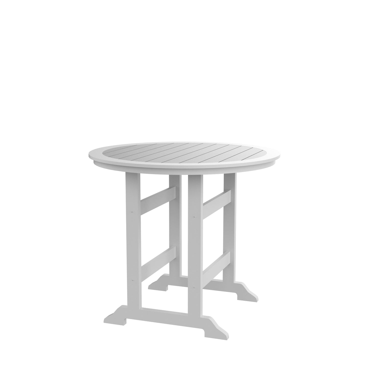HDPE Bar Table, Dining Table, Patio Bar Set ,Counter Height Table For Outdoor White   Gray