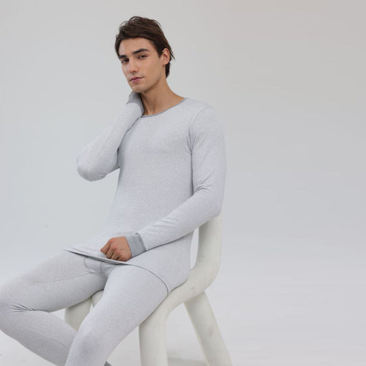 1 Set Men Thermal Underwear Set Knit Slim Fit Stylish Warm Winter Base Layer Cold Weather Clothing S Size