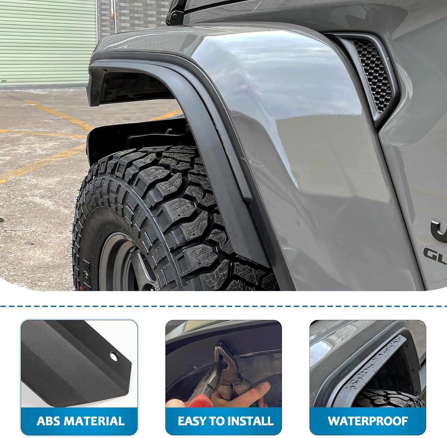 Front & Rear Fenders Compatible With 2020-2026  Wrangler Gladiator JT Sport & Willys  Fit JT Original Low Fender