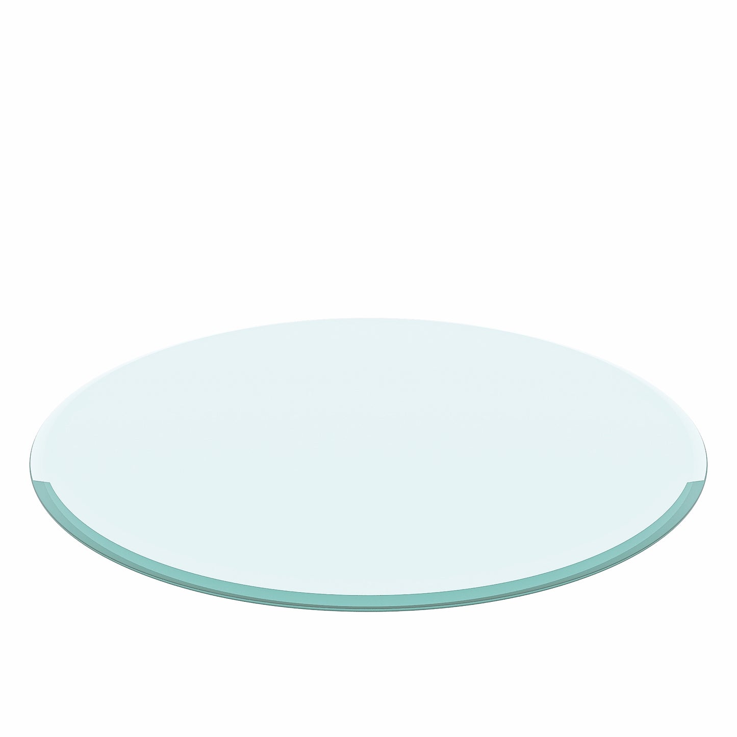 28  Inch Round Tempered Glass Table Top Clear Glass 2 5 Inch Thick Beveled Polished Edge