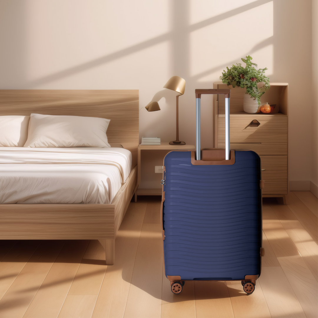 3-Piece Luggage Sets 20, 24, 28 , Suitcase With Wheels, Hardside Suitcase With Four Spinner Wheels And Scratch-Resistant Surface, Navy Blue