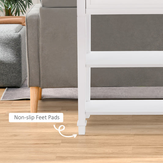 Nordic Style Sofa Console Entry Hallway Table With Drawer And Shelves,White