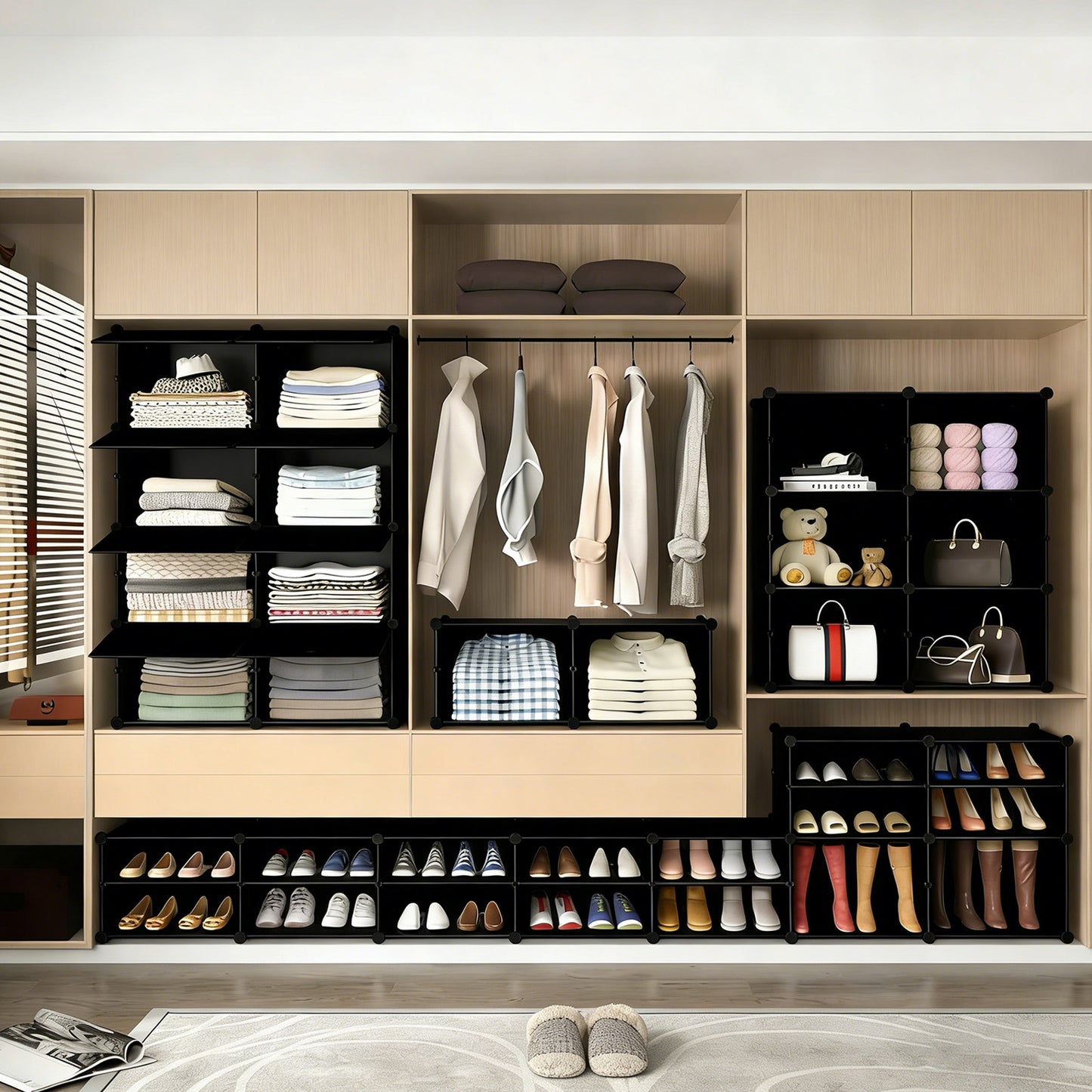 Shoe Rack Storage Cabinet, 8-layer Shoe Storage Cabinet With Door, Stackable And Detachable Shoe Storage Cabinet