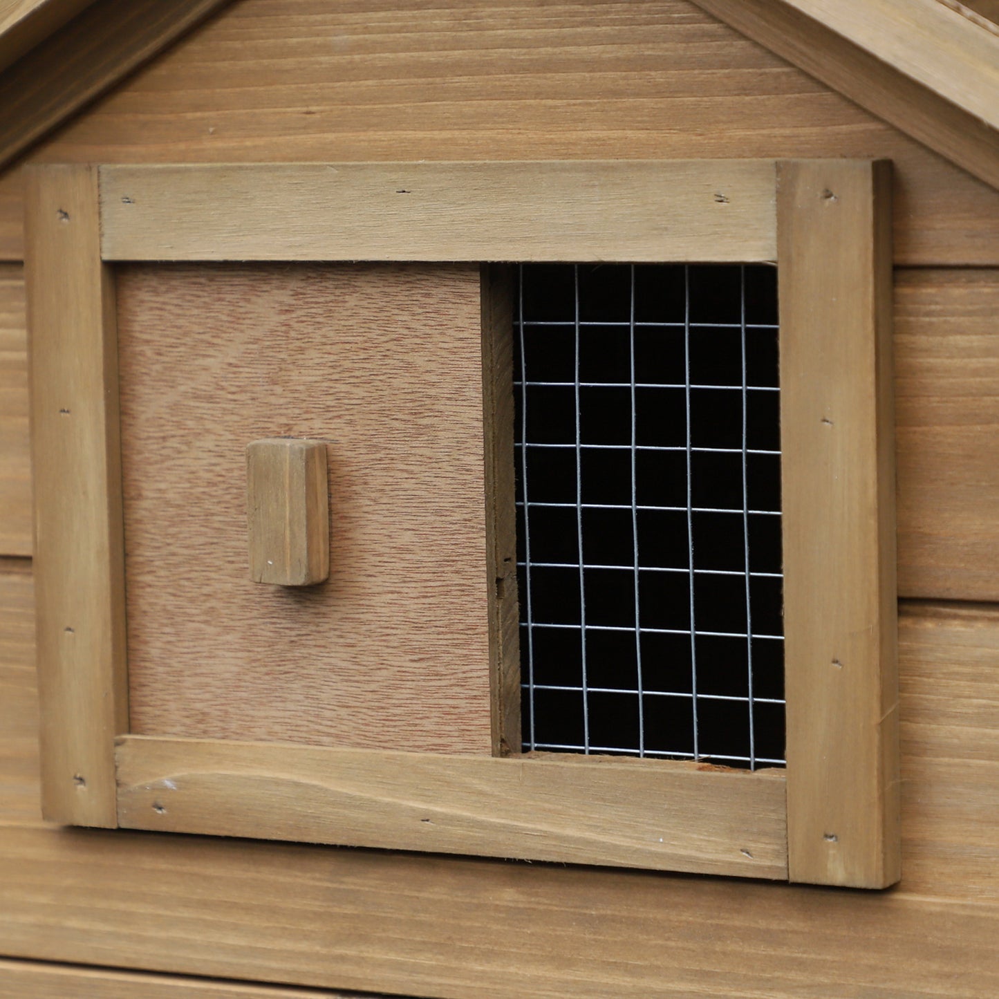 PawHut 59 Small Wooden Chicken Coop Hen House Poultry Cage For Outdoor Backyard With 2 Doors, Nesting Box And Removable Tray, Natural Wood