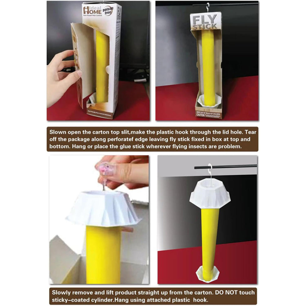 Indoor And Outdoor Sticky Fly Traps,Magic Fly Sticks,Odorless & Safe