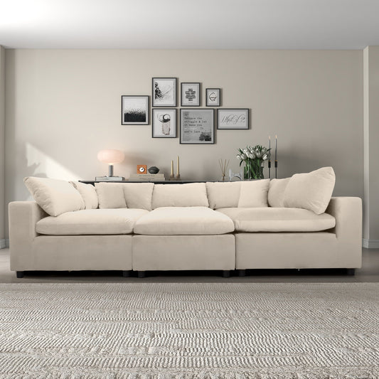 Hayward Ivory Velvet Modular Sectional Sofa