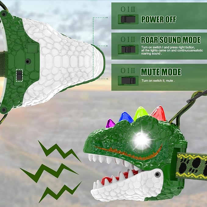 Dinosaur Headlights With Lighting Music,only Can Be Used On TK