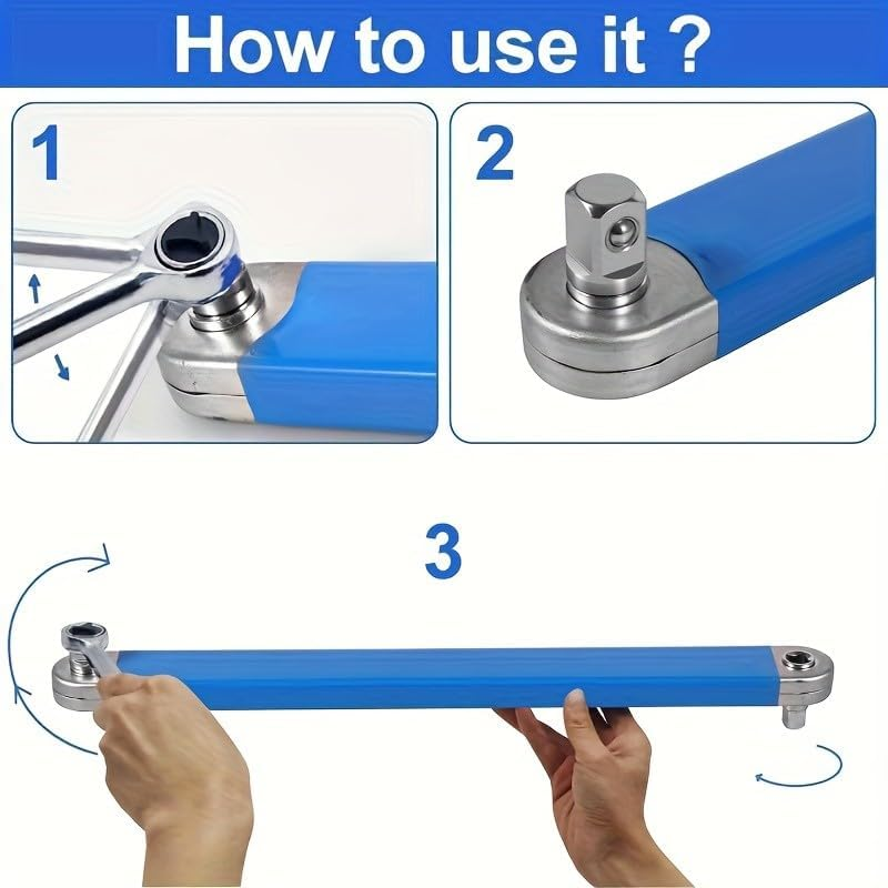 Extension Socket Wrench Set - Offset Impact Tool, Equipped With A Multi-functional Adapter - Durable Maintenance Tool For Automotive Repair