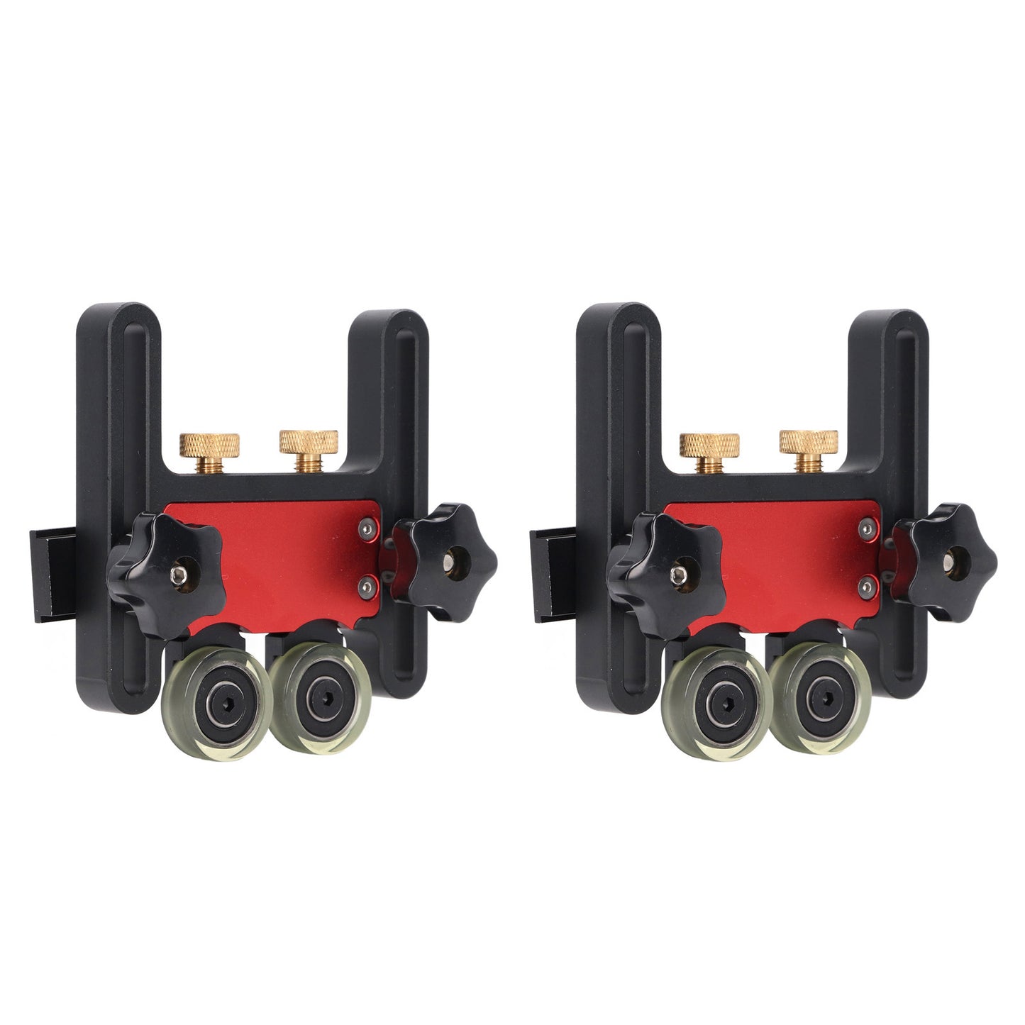 2Pcs Table Saw Feeder Aluminum Alloy 5mm Stroke Double Wheel Bearing Roller Featherboard For Woodworking Projects