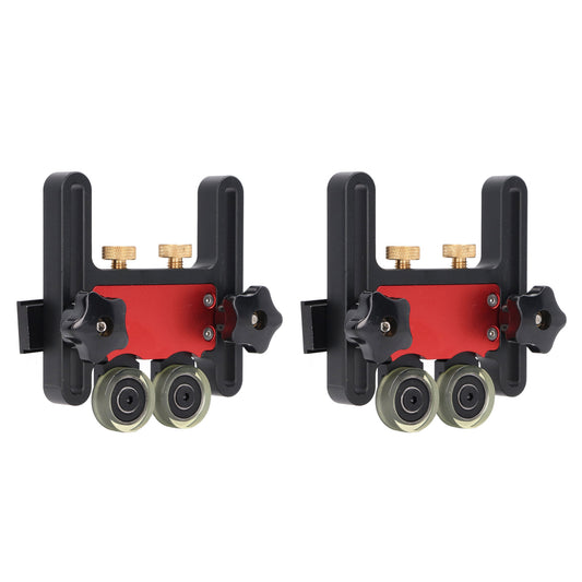 2Pcs Table Saw Feeder Aluminum Alloy 5mm Stroke Double Wheel Bearing Roller Featherboard For Woodworking Projects