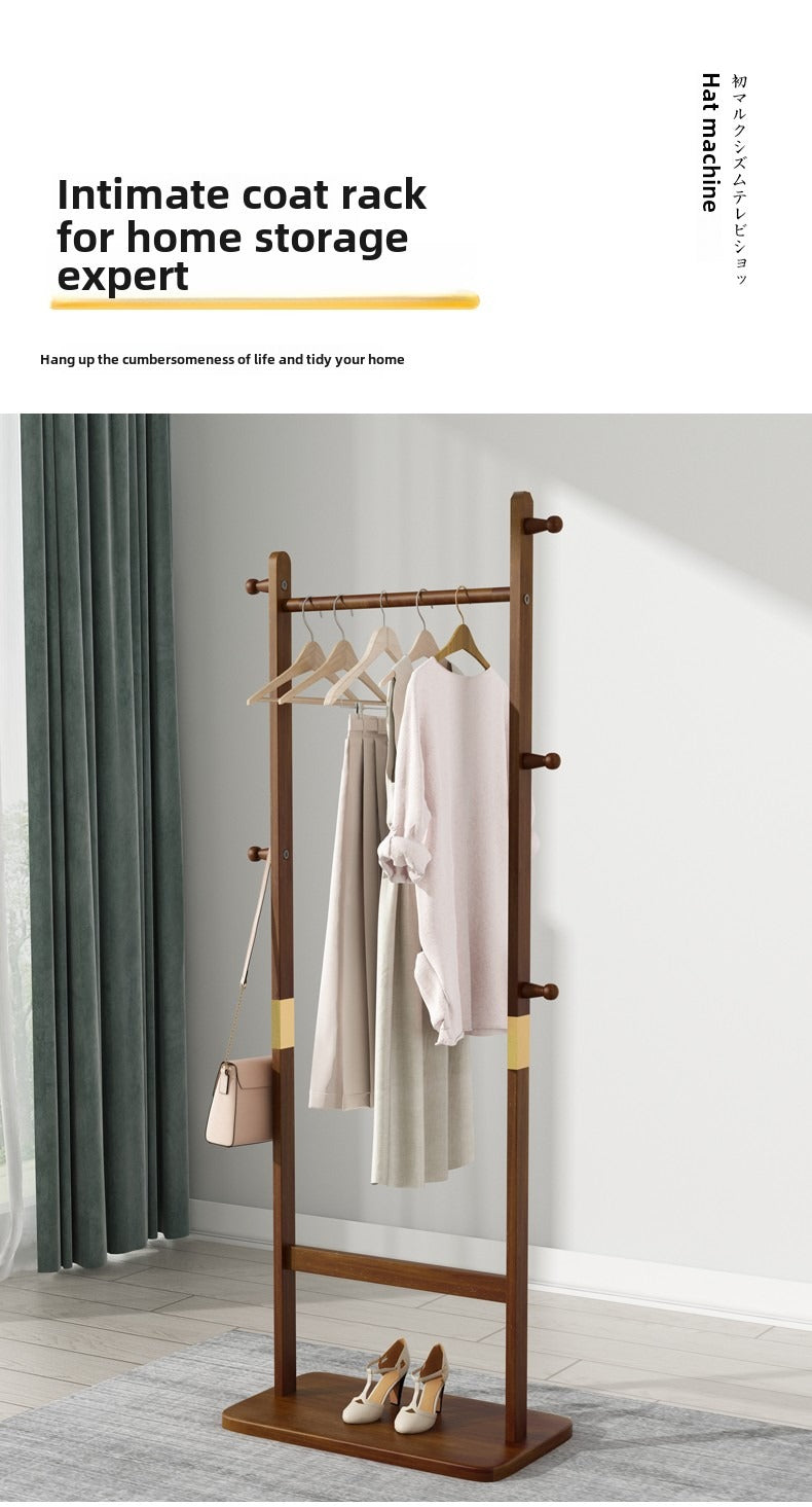 Coat Racks Solid Wood Hanger 23.6x 11x71in Solid Environmental Protection Easy To Assemble Beautiful Can Be Placed In The Bedroom Entrance Living Room   Walnut