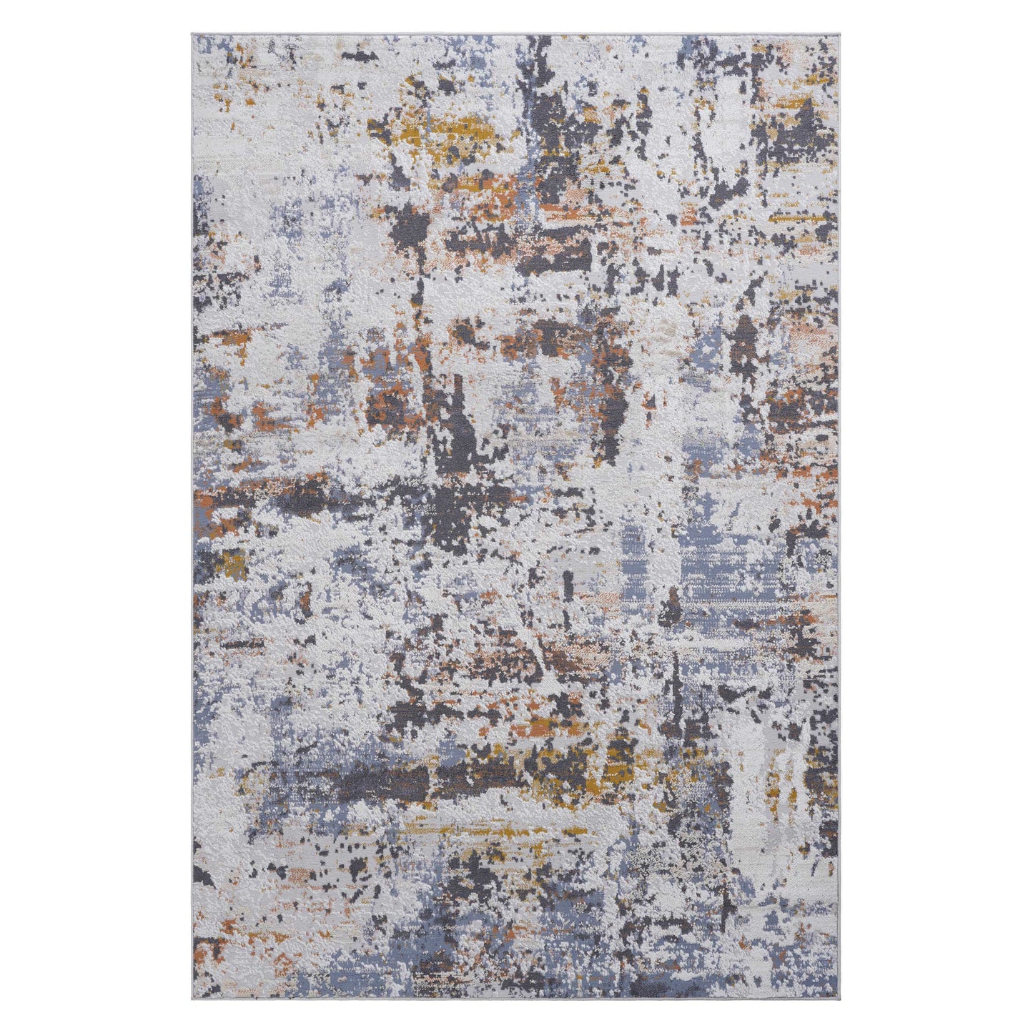 PAYAS 5X7 Ivory  Blue  Abstract Area Rug