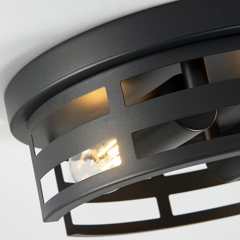 2-Light Black Flush Mount Ceiling Light Fixture,11 In Light Fixtures Ceiling Mount For Hallway,Hall,Kitchen,Farmhouse  2 Pack No Bulbs