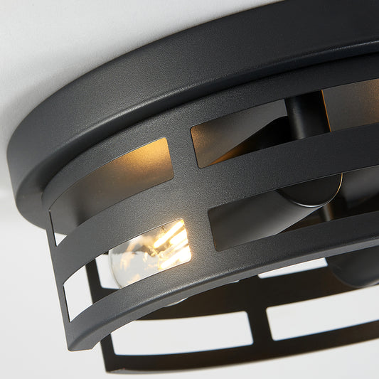 2-Light Black Flush Mount Ceiling Light Fixture,11 In Light Fixtures Ceiling Mount For Hallway,Hall,Kitchen,Farmhouse  2 Pack No Bulbs