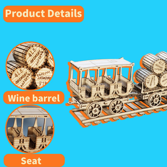 Sales Are Prohibited On The TEMU And SHEIN - 3D Wooden Puzzles Wine Truck Model Kits Brainteaser And Puzzle For Christmas Birthday Gifts