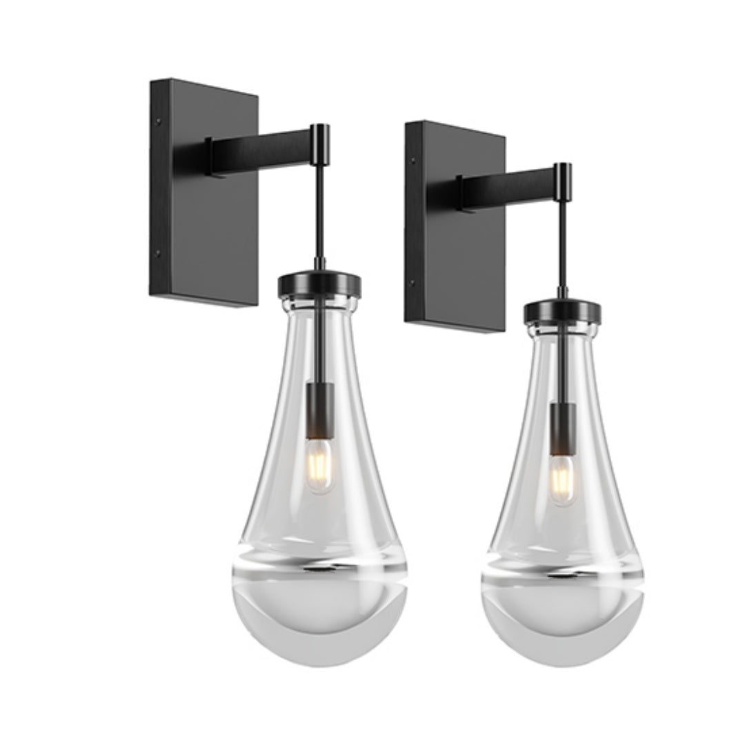 Wall Sconces, Black Wall Sconces Modern Bathroom Lights, Sconces Wall Lighting With Clear Glass, Wall Mounted Light Wall Lamp For Living Room Hallway Reception Desk