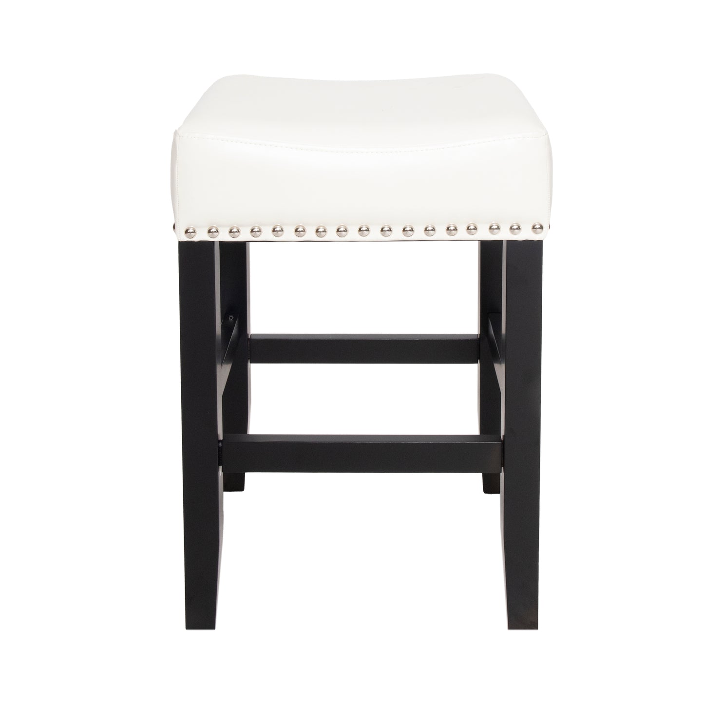 26-inch Backless Ivory Leather Counter Stool  Set Of 2
