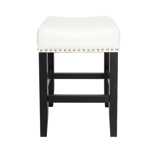 26-inch Backless Ivory Leather Counter Stool  Set Of 2