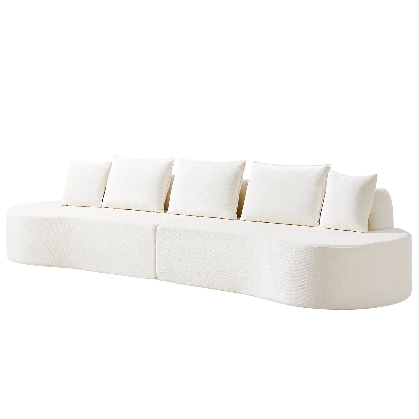 138.6  Modern Curved Modular Sectional Sofa With High-Density Fully Compressed Sponge, 2-Piece Set, Fully Assembled Left Right Hand Facing, Perfect For Living Room, Lounge