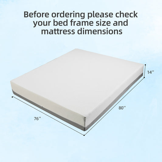 14-Inch Premium KING Mattress - Premium 4-Layer Foam Sofa & Mattress - Japanese Design & Manufacturing, Ultra-Breathable, Eco-Friendly, Antimicrobial, Ergonomic Zoned Support, CertiPUR-US & OEKO-TEX