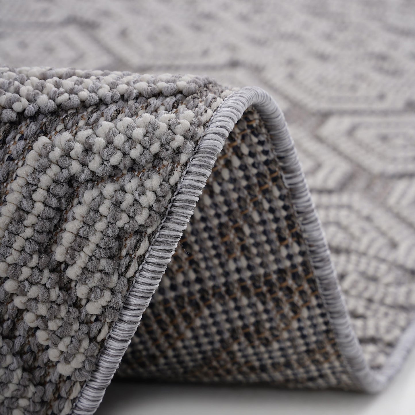 Guros  6X9 Grey  White  Geometric Indoor  Outdoor Area Rug