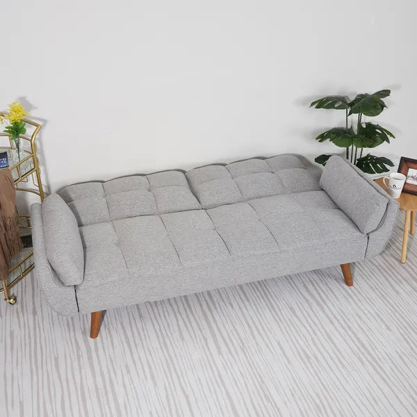 75' Flared Arm Convertible Sleeper Sofa-light Gray