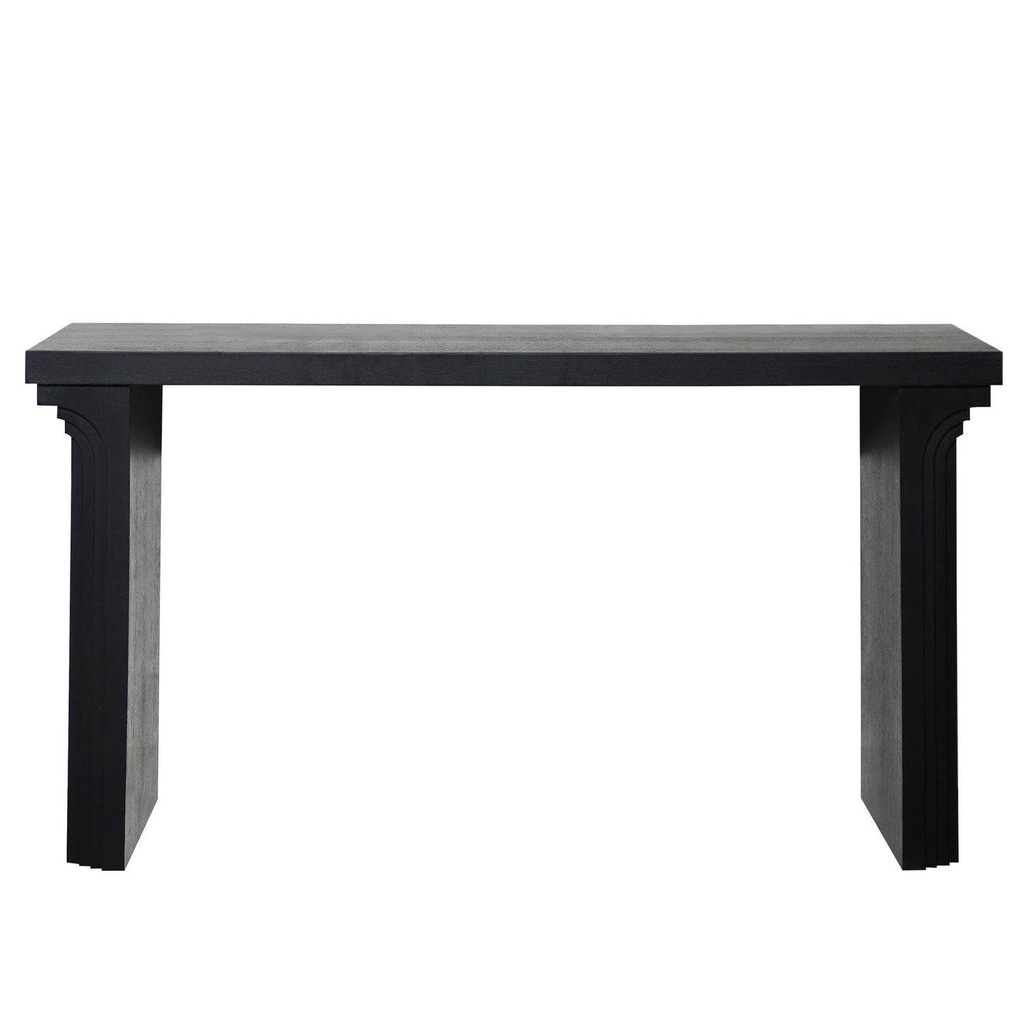 58in Modern Minimalist Black Wooden Console Table For Entryway, Living Room, And Hallway  - Versatile Decorative Accent