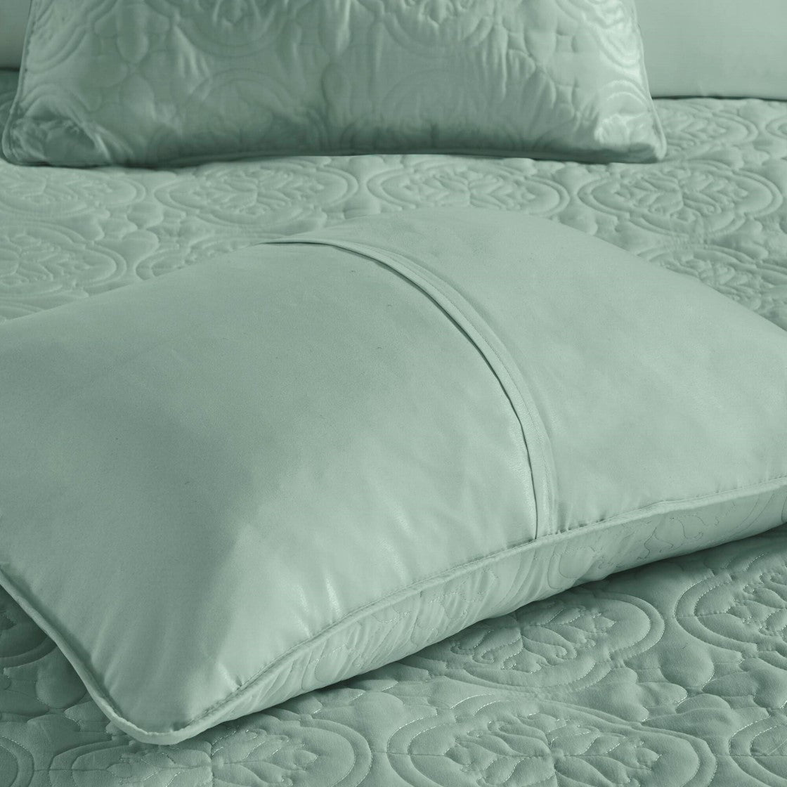3 Piece Reversible Bedspread Set Seafoam Full Queen