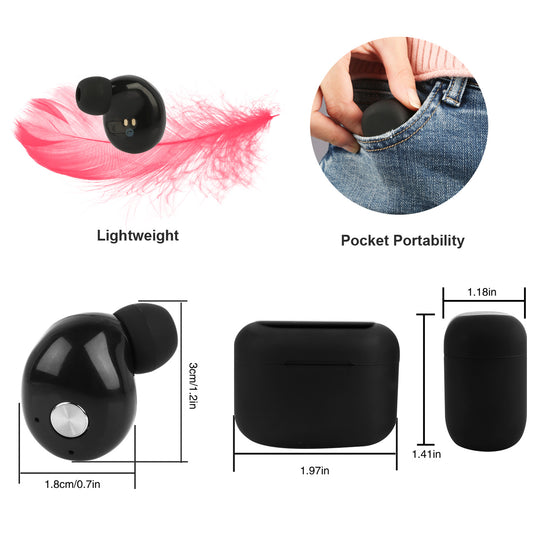 TWS True Wireless V4.2 Earbuds IPX4 In-ear Stereo Earphone Hands-free Deep Bass Earpiece With Mic Magnetic Charging Case 30Hrs Single Earbud Work Time Driving Business