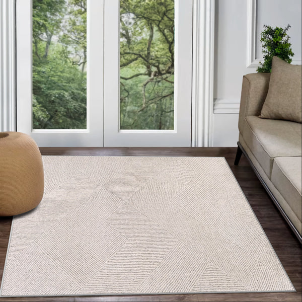 Large Area Rug Living Room Rugs, Brown Soft Machine Washable Rug For Entryway Non-Slip Door Mat, Ultra Soft Area Rug Geometric For Bedroom Kitchen Office, Brown
