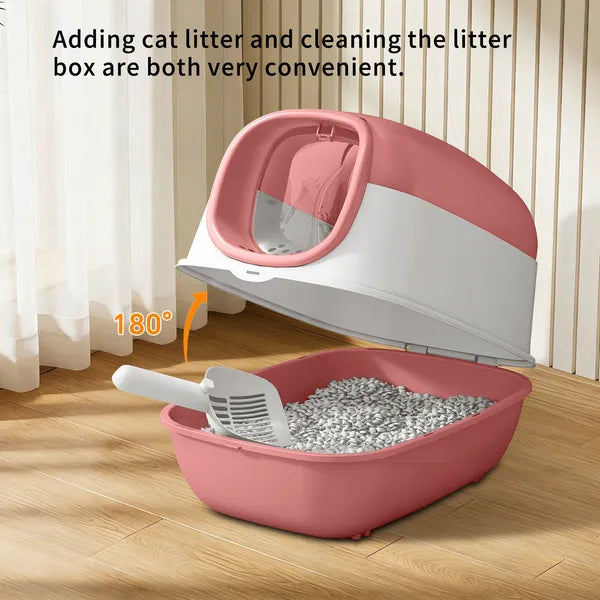 Thick Material Pink E24 Cat Litter Box, Stable And Durable Structure, More Reliable Cross-border Quality