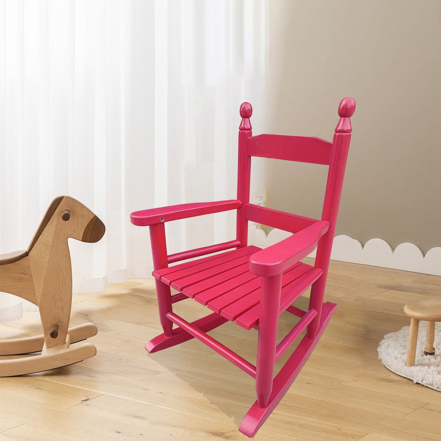 Children's Rocking Rose Red Chair- Indoor Or Outdoor -Suitable For Kids-Durable