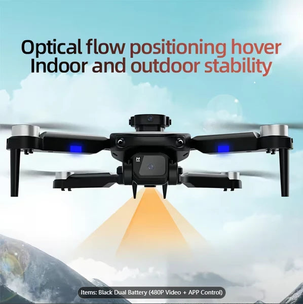 F196 Beginner-Friendly FPV Drone With Dual Cameras & Obstacle Avoidance - 480P Video, Optical Flow Hover, WiFi App Control, Foldable Design, Dual Batteries, Storage Bag, Extra Parts & Remote Included
