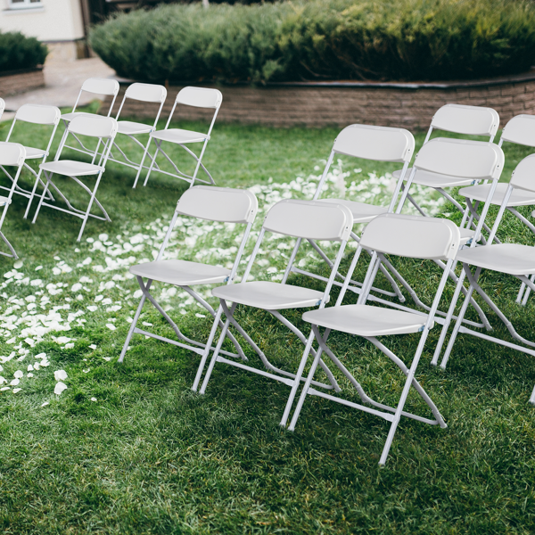 6pcs Injection Molding Classic Garden Plastic Folding Chair White