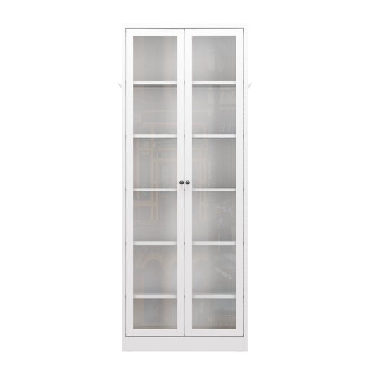 Metal Kitchen Pantry Cabinet - 72  Tall Storage With 5 Adjustable Shelves, White Freestanding Cabinet For Kitchen Pantry Bathroom