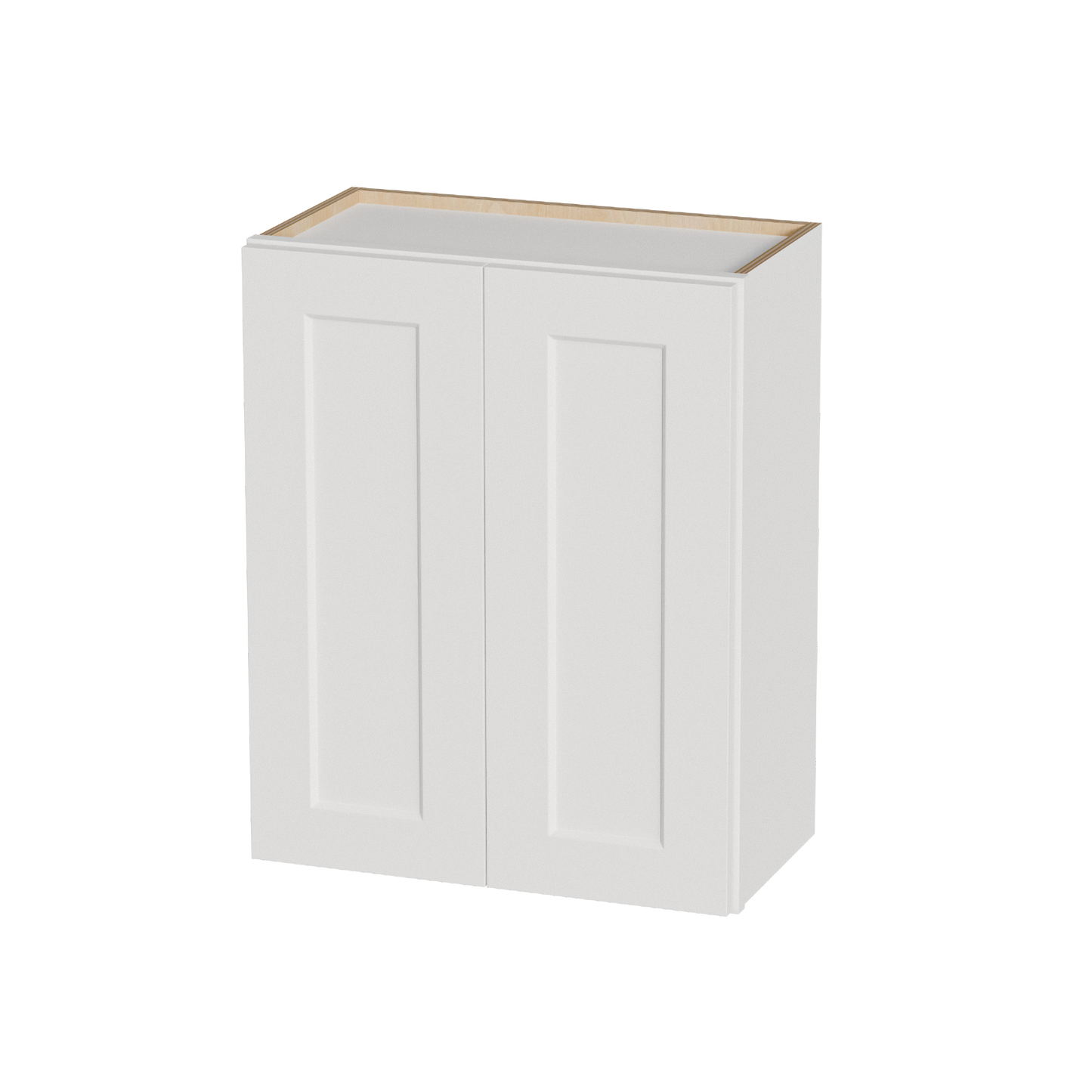 White Shaker Solid Wood Wall Cabinet With Soft-Close Doors, Adjustable Shelves - 24  Double Door Storage For Kitchen, Bathroom, Laundry, Garage  Easy Assembly, 24 W X 12 D X 30 H