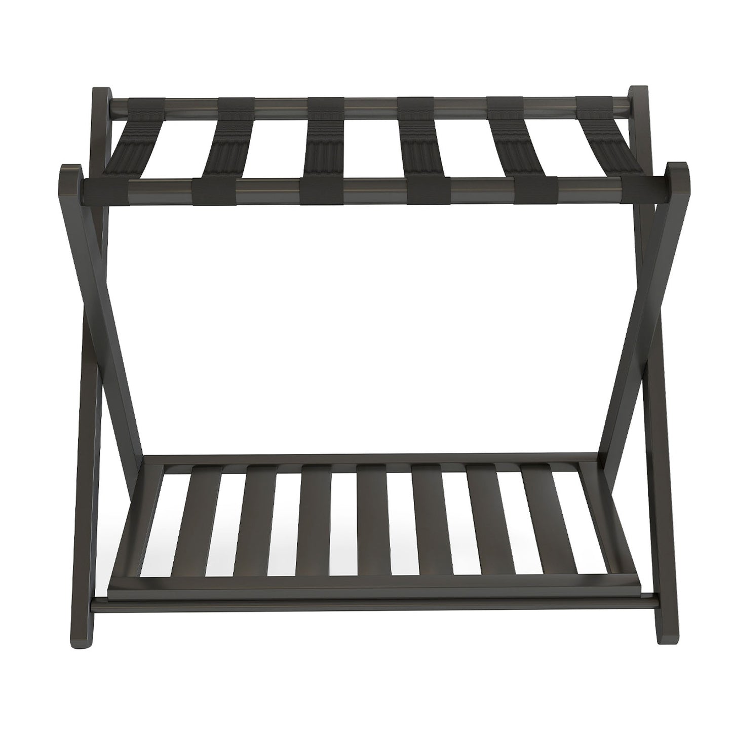 Luggage Rack Foldable Thickened Bamboo Suitcase Stand With Storage Shelf For Hotel Bedroom Guest Room