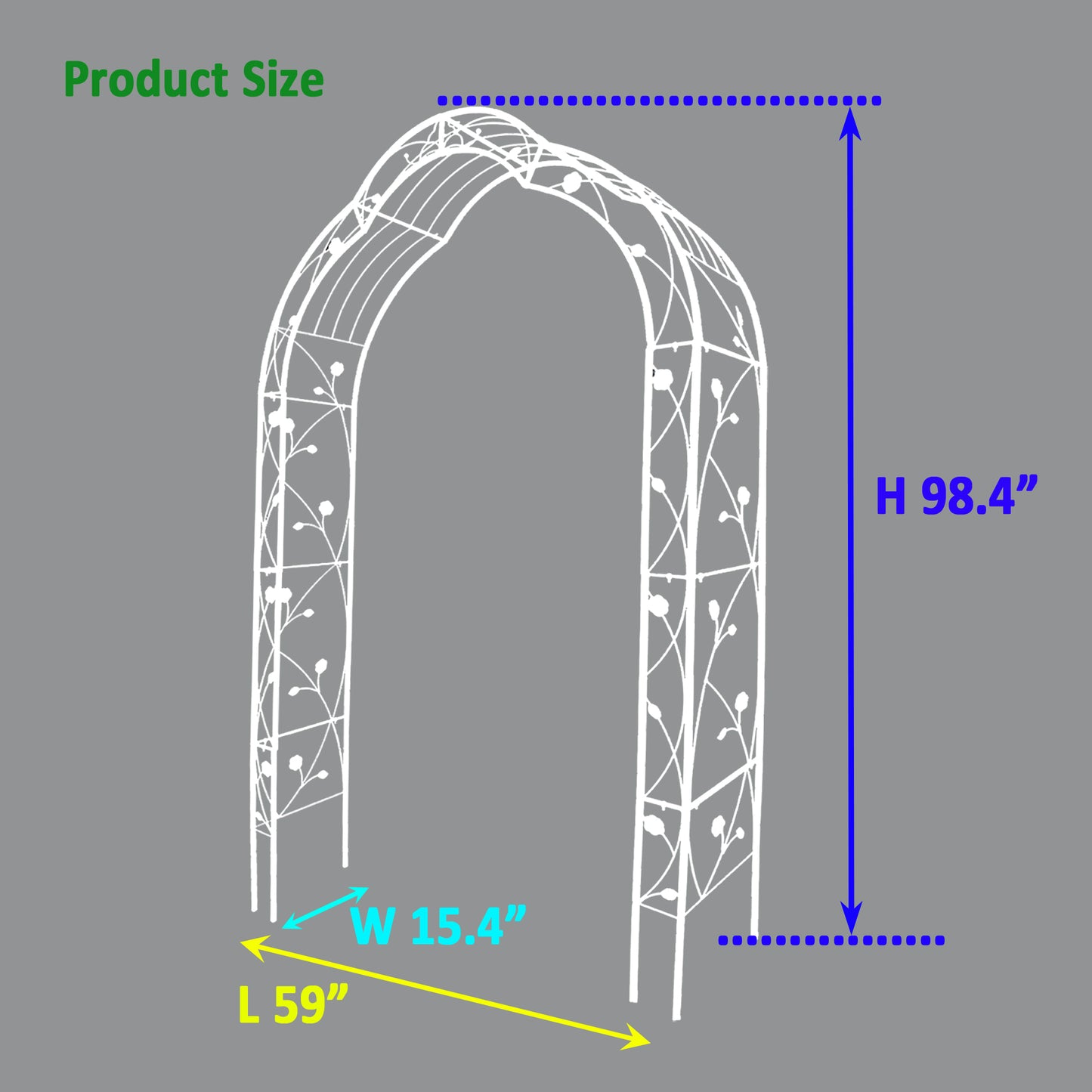 Metal Garden Arch Assemble Freely With 8 Styles Garden Arbor Trellis Climbing Plants Support Rose Arch Outdoor Arch Wedding Arch Party Events Archway Cream White
