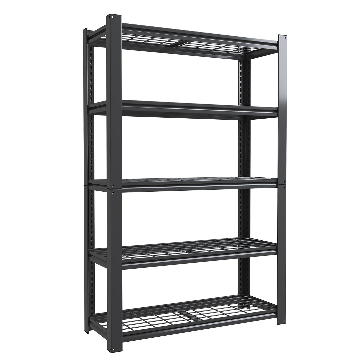 72 H 5-Tier Adjustable Heavy Duty Shelving Metal Mesh Storage Rack  2000 Lbs Loading Capacity  - Metal Shelf Organizer For Pantry, Garage, Kitchen - 35.43 Wx15.75 Dx72 H - Black