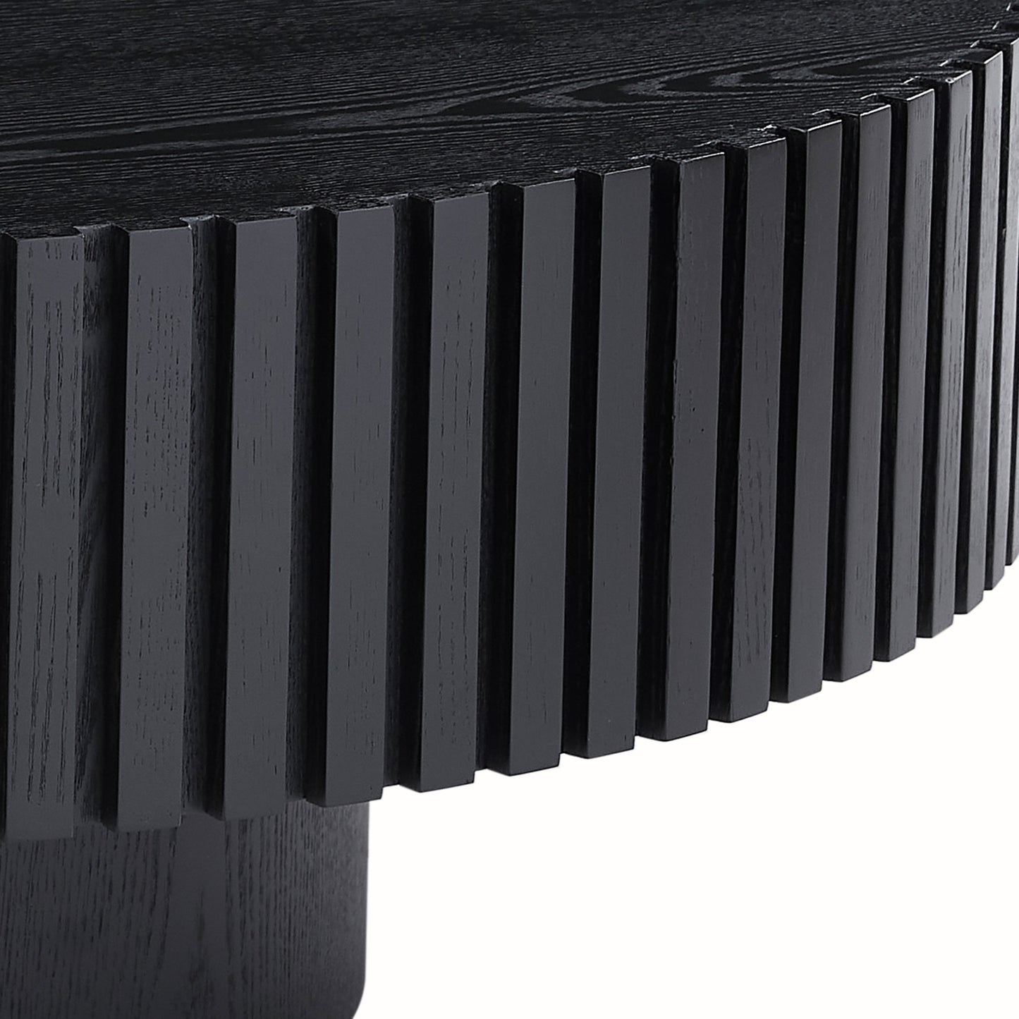 31.49   Nesting Round Wood Coffee Table For Apartment, Modern Living Room Coffee Table With Sturdy Pedestal ,BLACK  Same Sku W876P147627