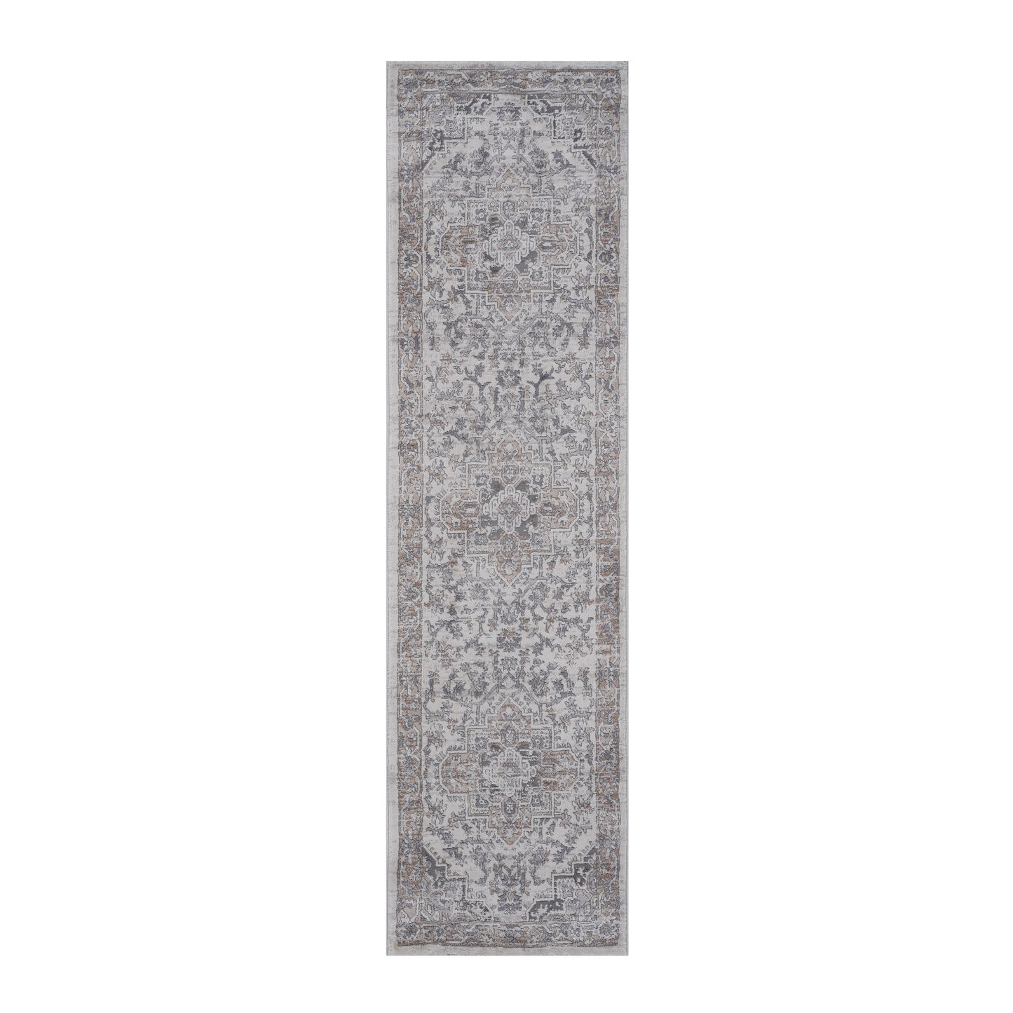 MARFI  2X8 Ivory  Beige  Oriental Runner Rug