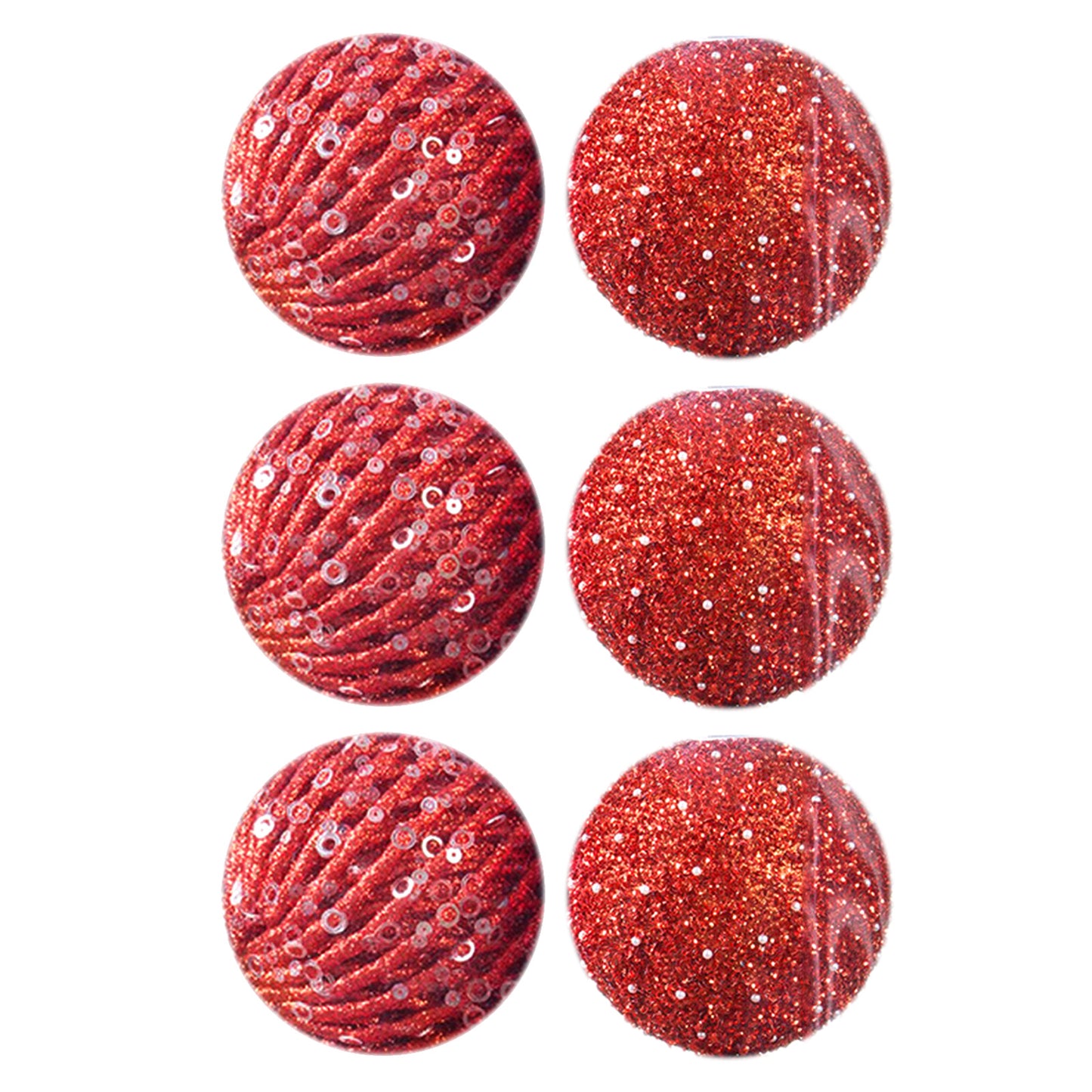 6Pcs Xmas Tree Snowball Ornaments Pendant Decor Foam Wedding Decoration Scene Props 10cm Red