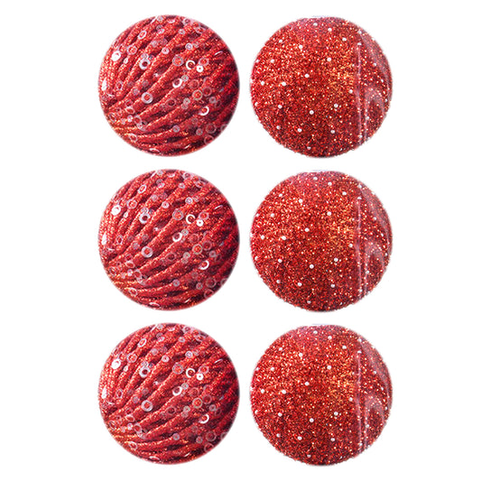 6Pcs Xmas Tree Snowball Ornaments Pendant Decor Foam Wedding Decoration Scene Props 10cm Red