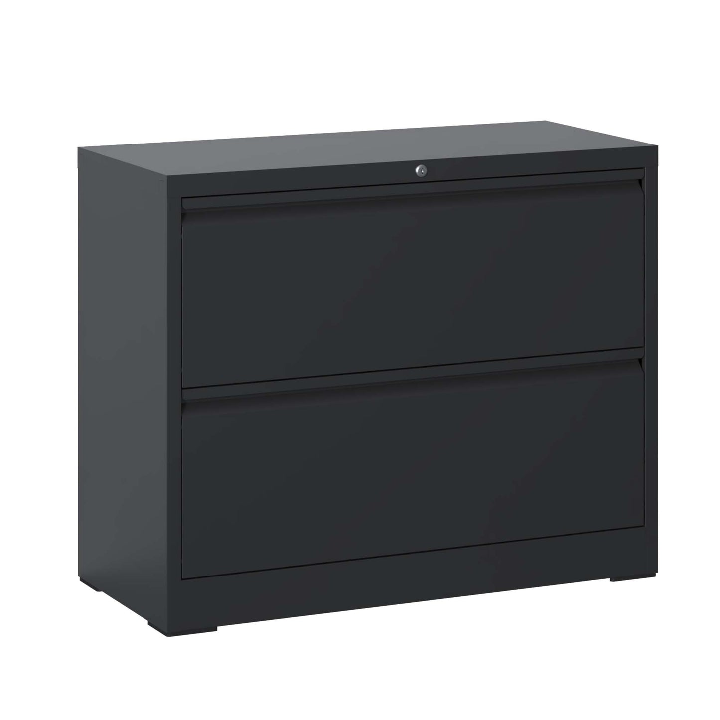 Lateral File Cabinet 2 Drawer, Black Filing Cabinet With Lock, Lockable File Cabinet For Home Office, Locking Metal File Cabinet For Legal Letter A4 F4 Size