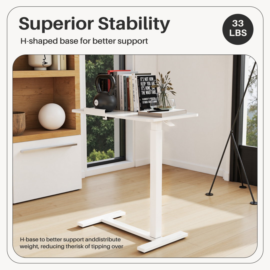 Adjustable Overbed Table With Wheels, Mobile Rolling Laptop Desk, Tilting Bedside Table For Laptop, Bed, Sofa, And Office Use, Black