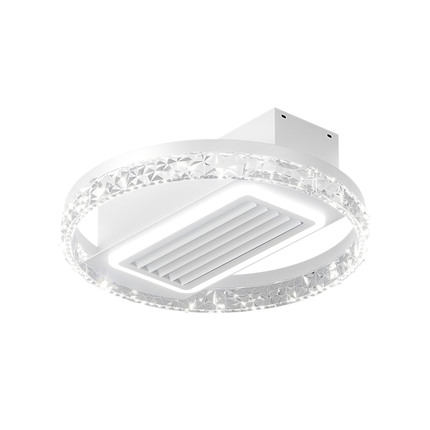 20 LED Bladeless Ceiling Fan Light With Remote Control  Modern Flush Mount Ceiling Lamp With Air Circulation And Adjustable Brightness For Living Room, Dining Room, Or Bedroom