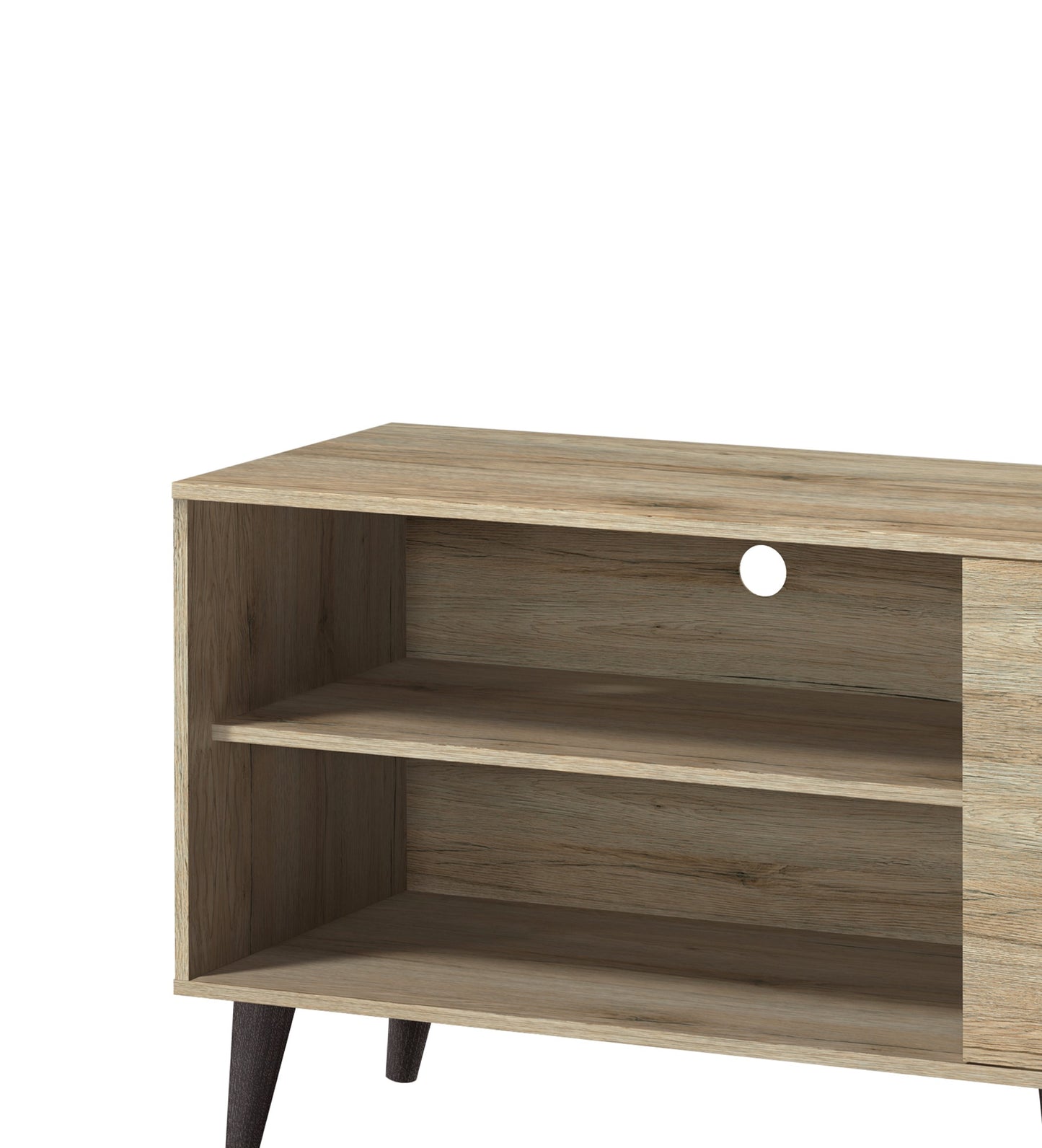 Amidon TV Stand For TVs Up To 63  , With 2 Storage Shelves& 1 Cabinet, Modern Entertainment Centre For TV In Living Room In  Oak