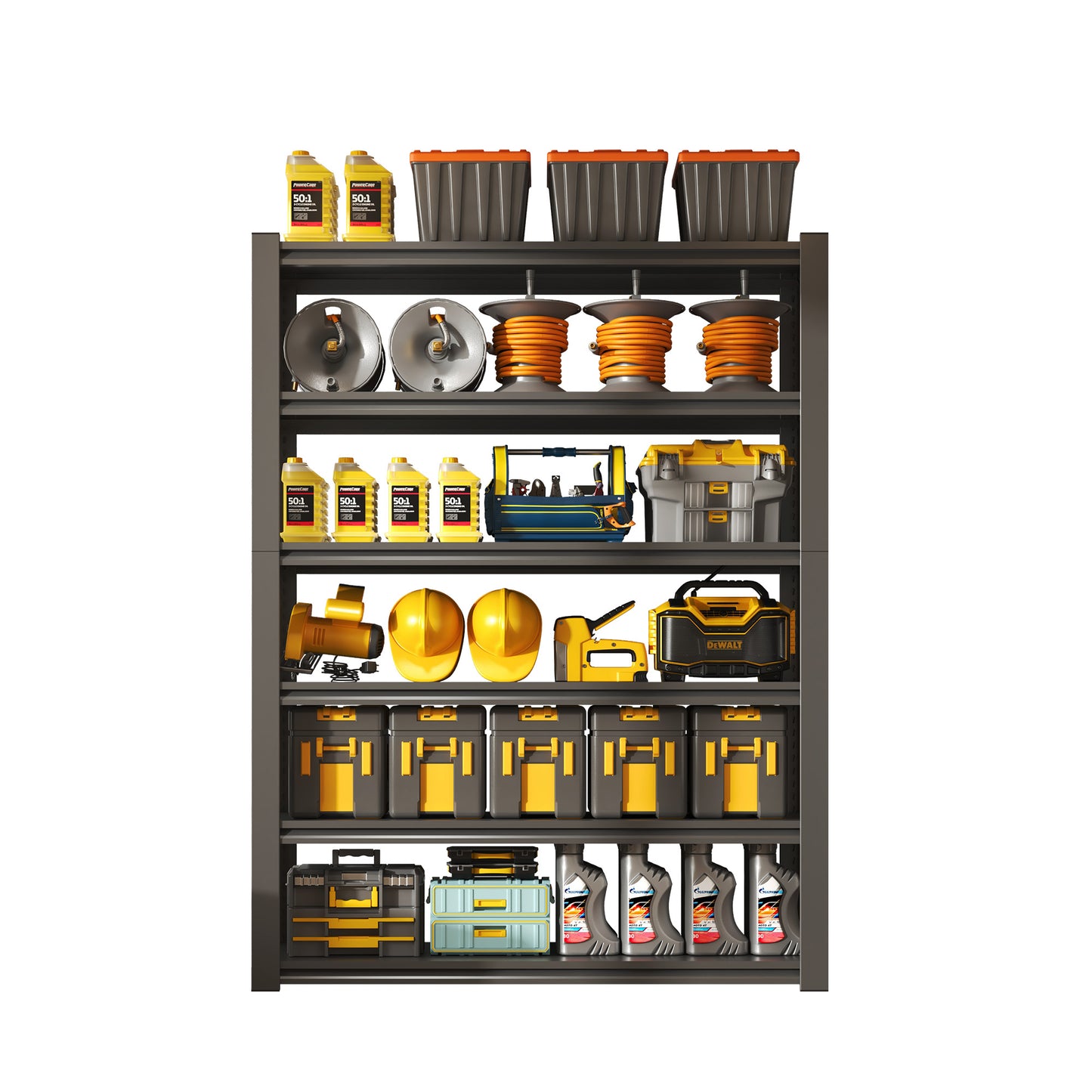 82 H  6 Tier Metal Shelves For Storage Garage Shelving 2400LBS Heavy Duty Storage Shelves Adjustable Garage Shelf Industrial Shelving Unit Storage Utility Rack,48 Wx18 Dx82 H,Black