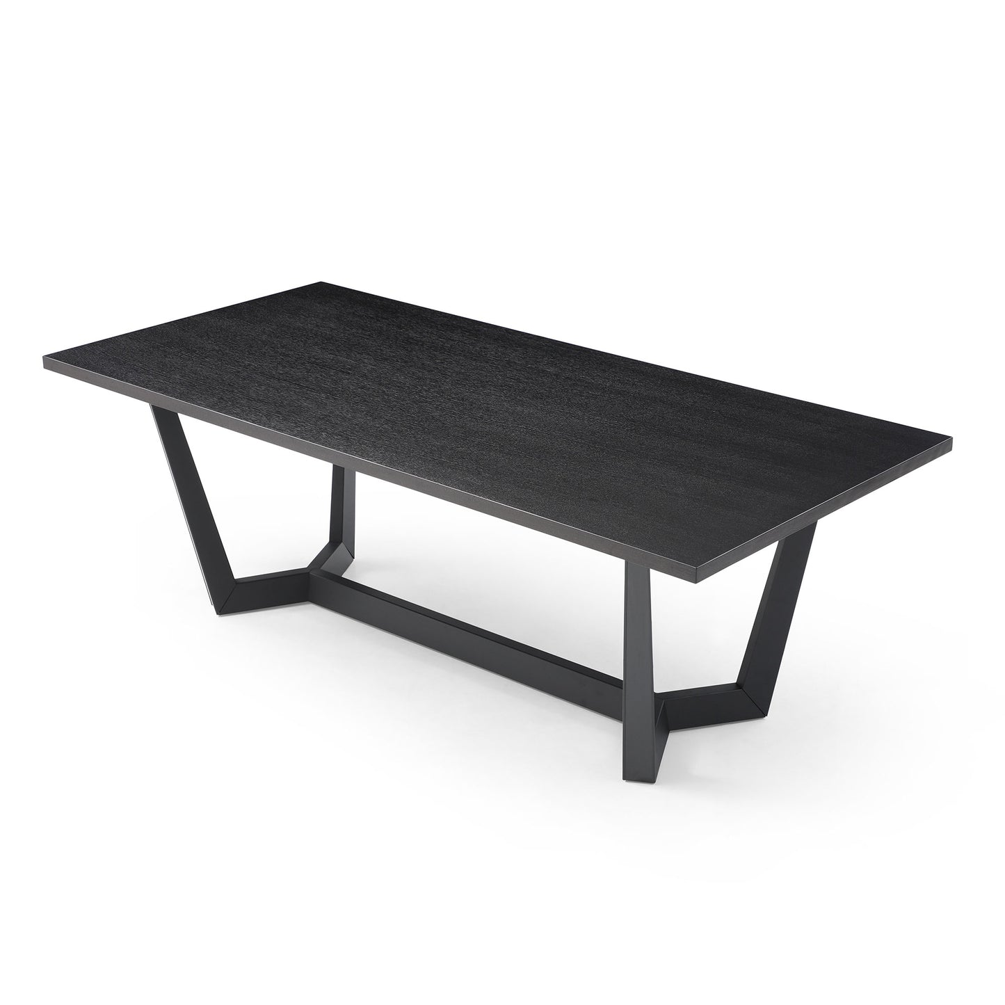 Rectangular MDF Dining Table Mid Century Modern  For Dining Room Balcony Cafe Bar Conference Matt Black